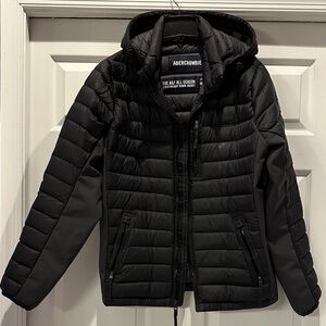 Abercrombie & Fitch Black Charcoal Puffer All season down jacket M